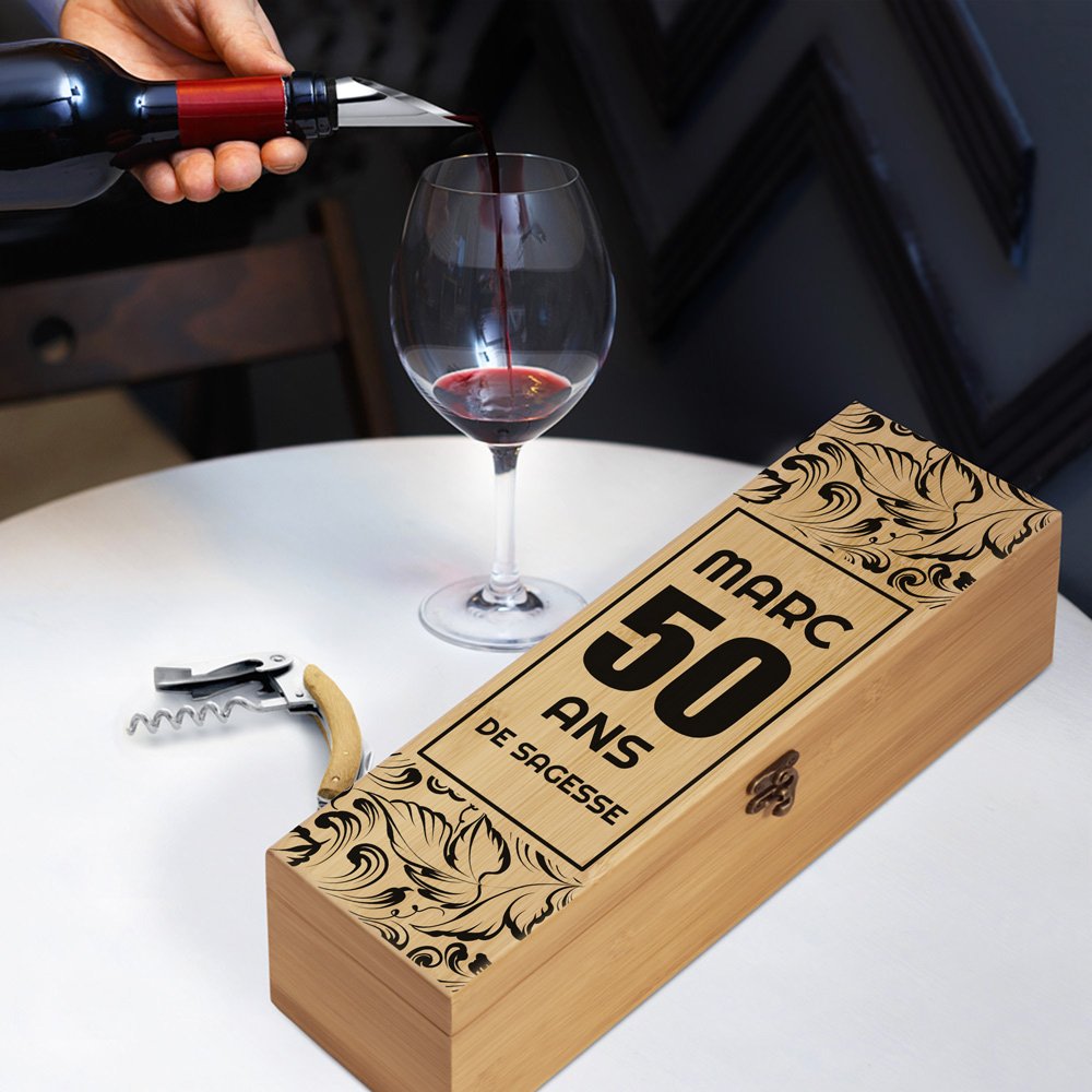 Murrano Personalized Wine Accessory Set for Men's 50th Birthday