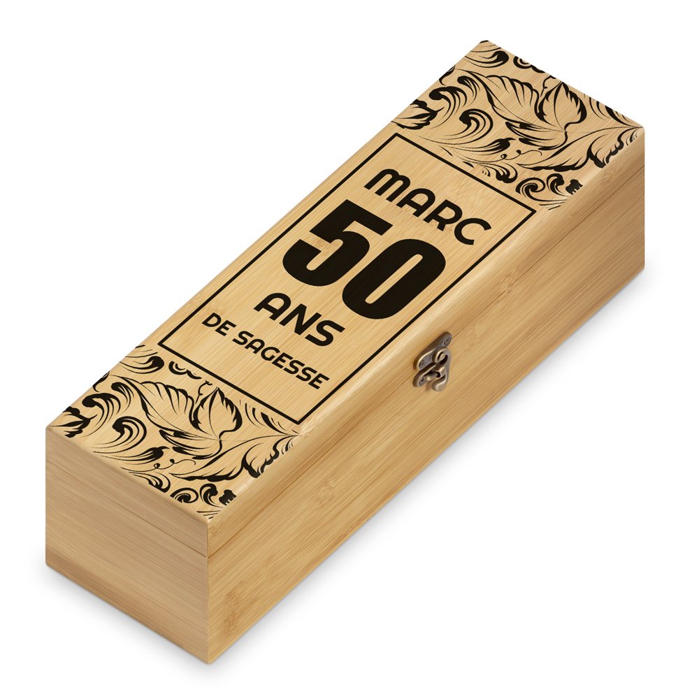 Murrano Personalized Wine Accessory Set for Men's 50th Birthday