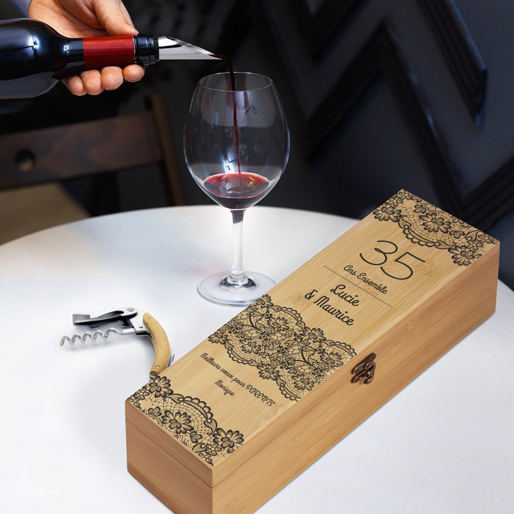 Murrano Personalized Wine Accessory Kit for 35th Wedding Anniversary