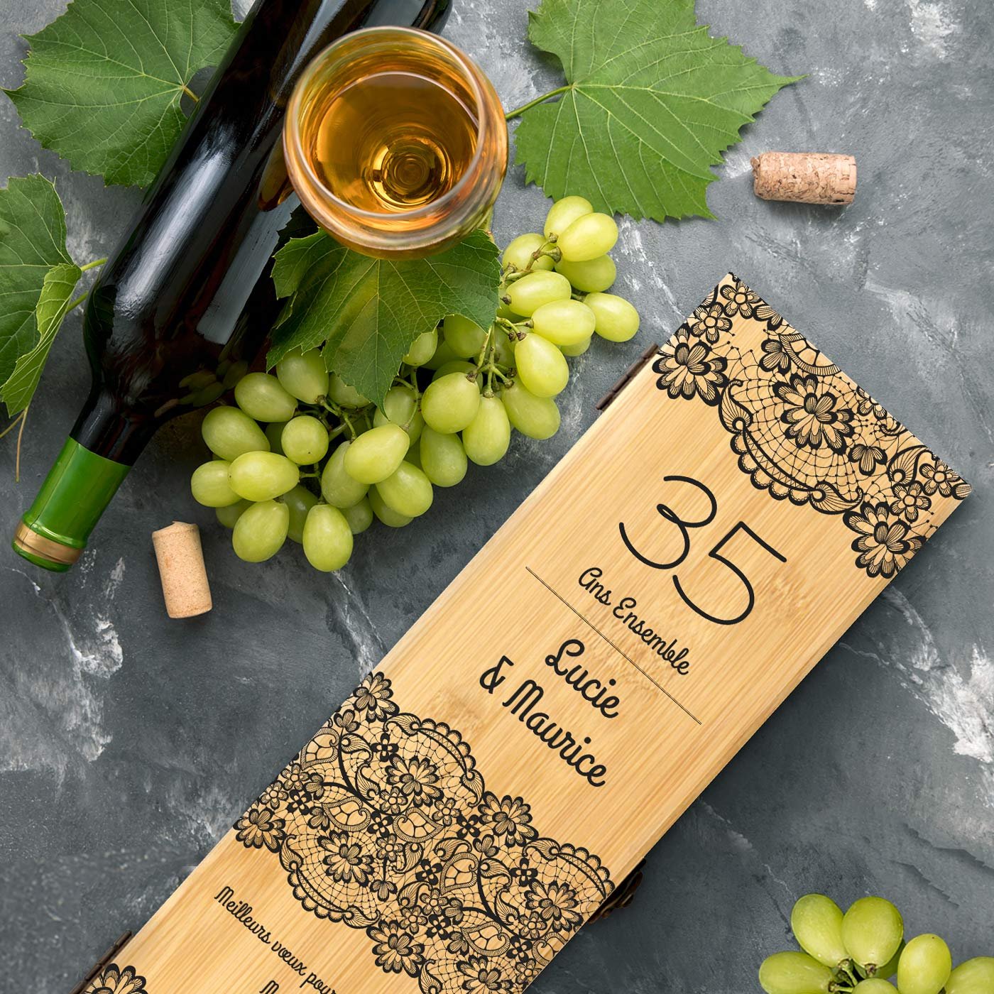 Murrano Personalized Wine Accessory Kit for 35th Wedding Anniversary