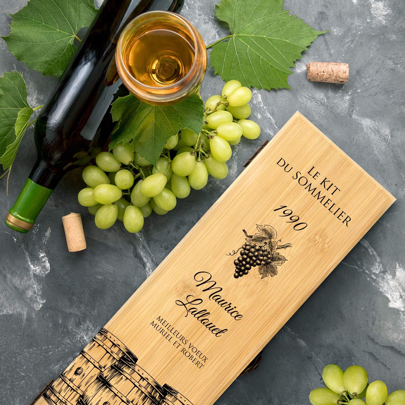 Murrano Personalized Wine Accessory Kit for Friend's Birthday