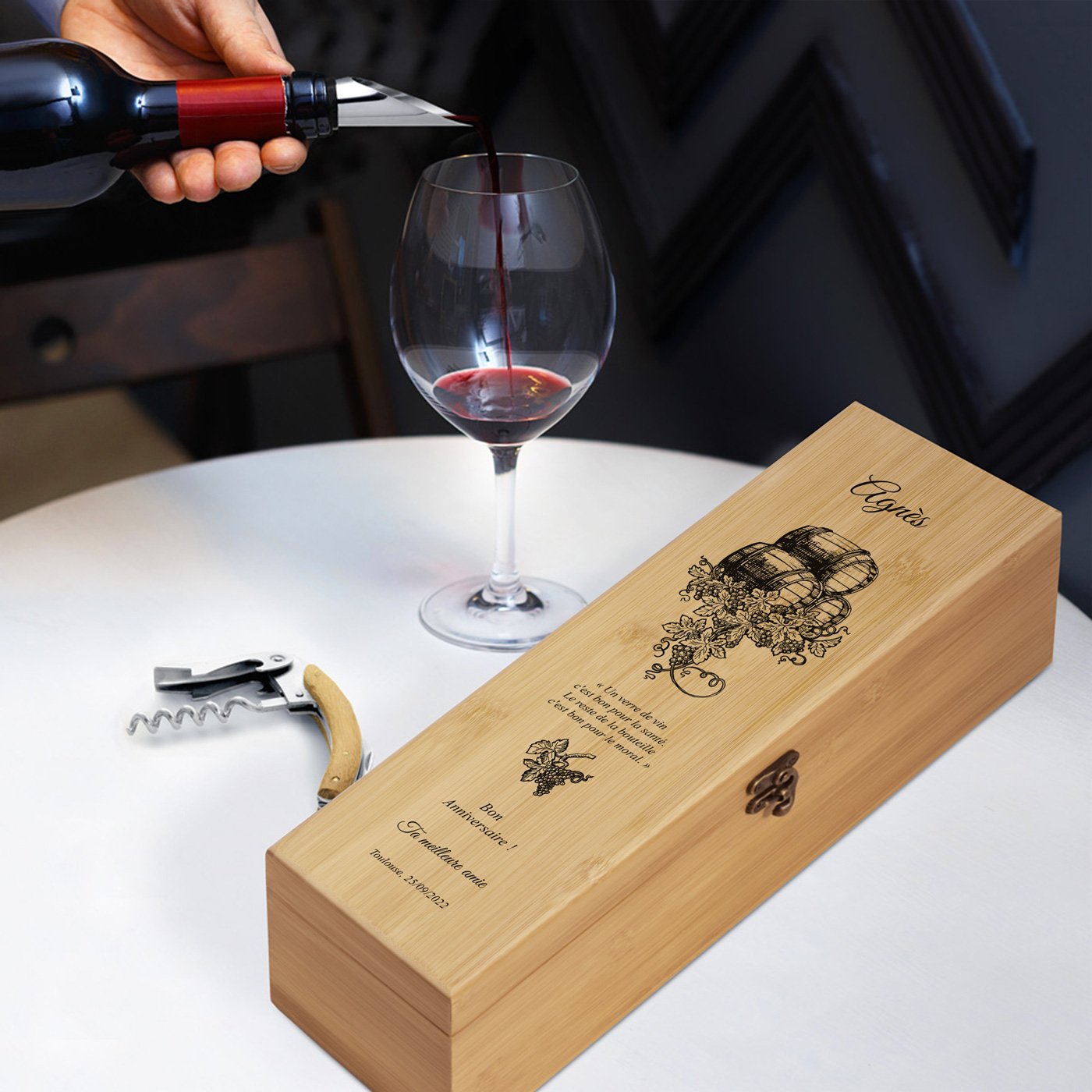 Murrano Personalized Wine Accessory Kit for Best Friend's Birthday