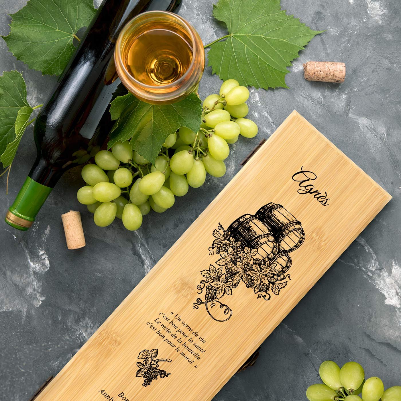Murrano Personalized Wine Accessory Kit for Best Friend's Birthday