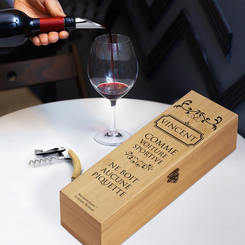 Murrano Wine Gift Box with 4 Accessories for Husband's Birthday