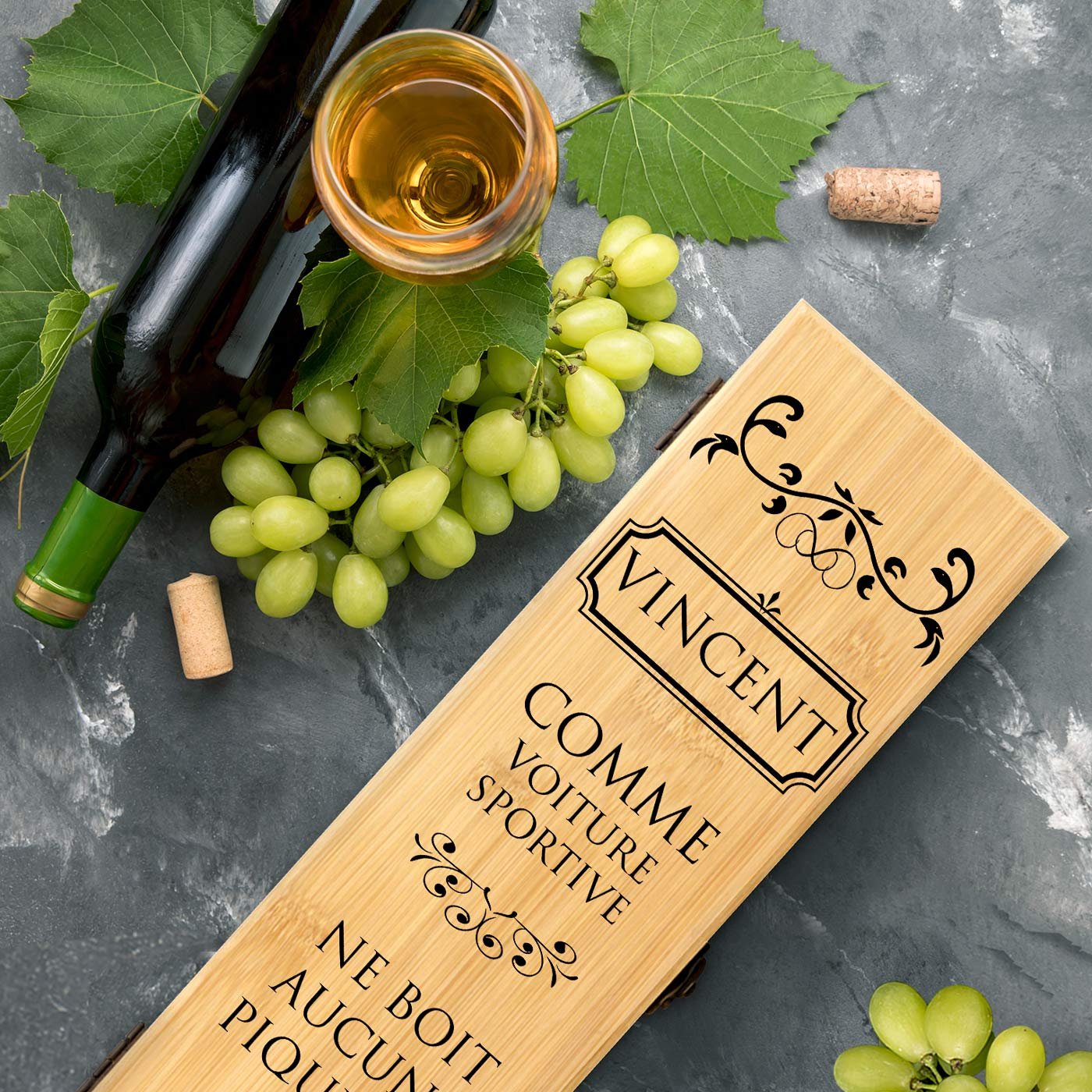 Murrano Wine Gift Box with 4 Accessories for Husband's Birthday