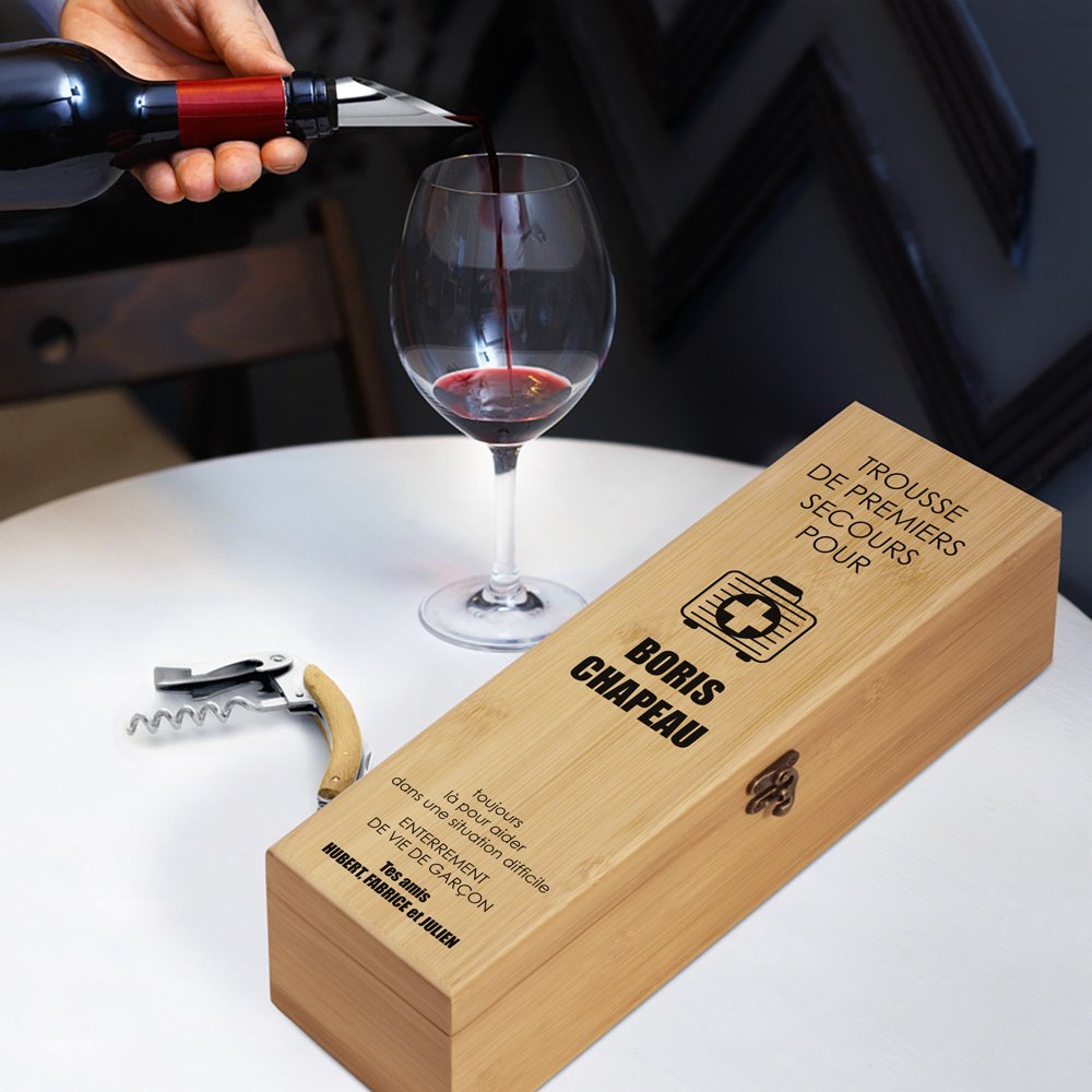 Murrano Personalized Wine Gift Box with Accessories for Bachelor Party