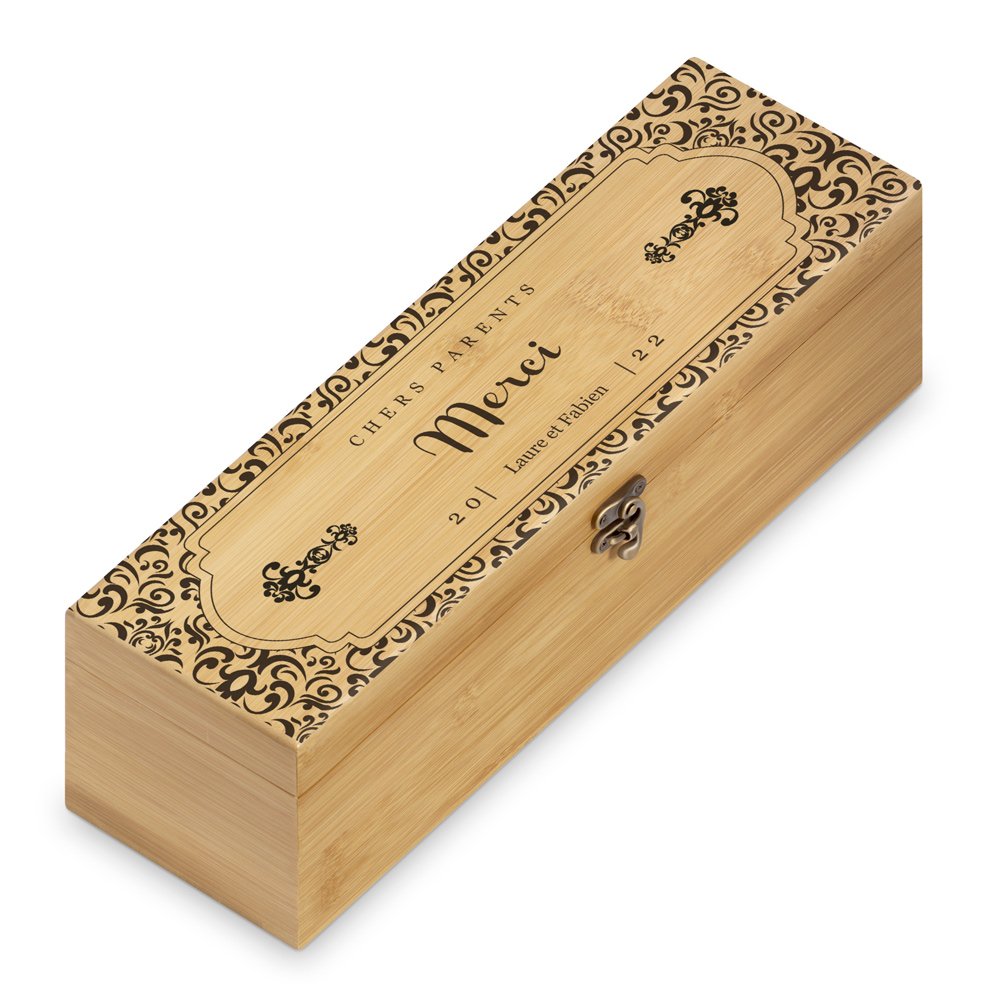 Murrano Wine Gift Set with 4 Accessories and Personalized Thanks to Parents