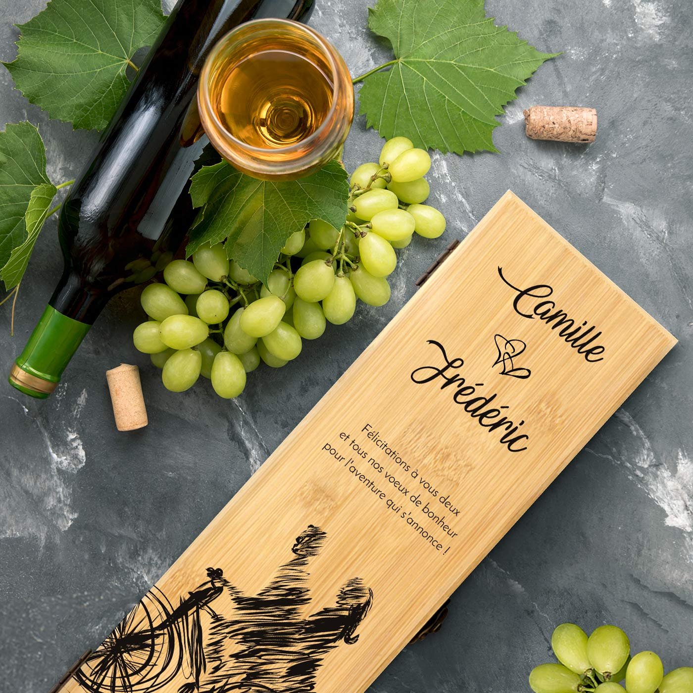 Murrano Personalized Wine Accessory Set for Him and Her