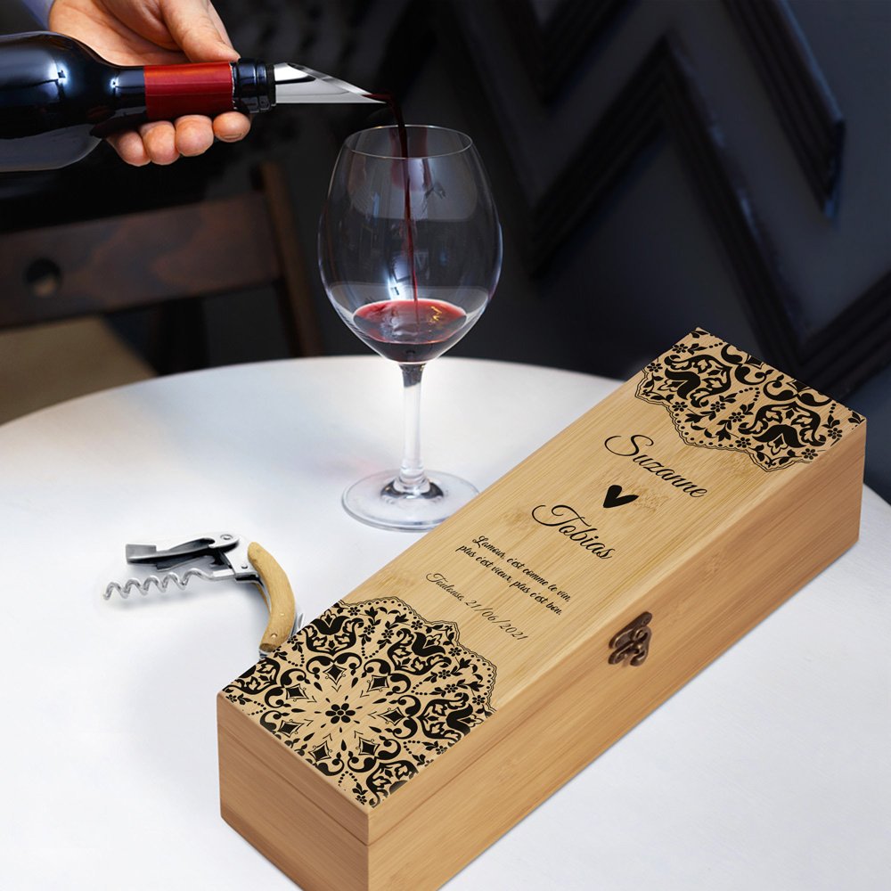 Murrano Personalized Wine Accessory Kit for Couple's Wedding Anniversary