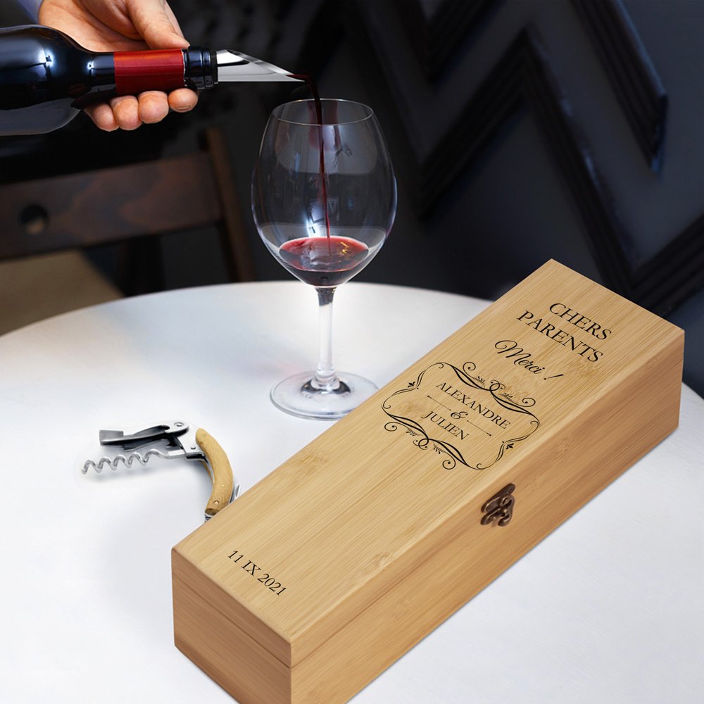 Murrano Personalized Wine Accessory Kit for Parents - Wedding Thank You Gift