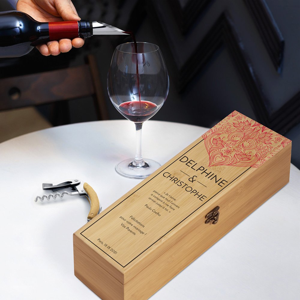 Murrano Wine Gift Box with 4 Accessories for Marriage