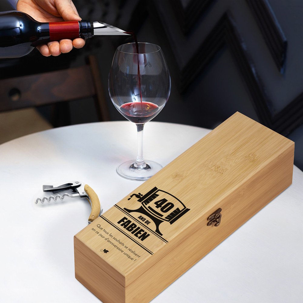 Kit de accesorios de vino personalizado Murrano para su 40º cumpleaños