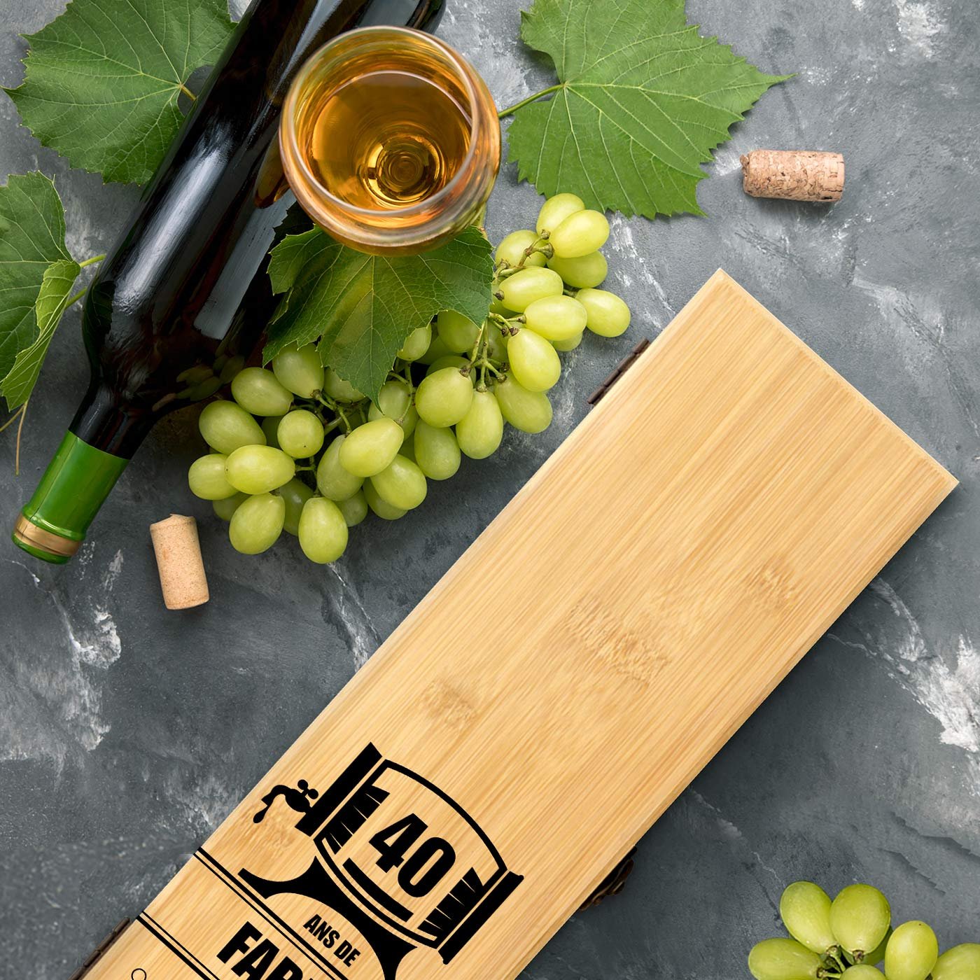 Kit de accesorios de vino personalizado Murrano para su 40º cumpleaños