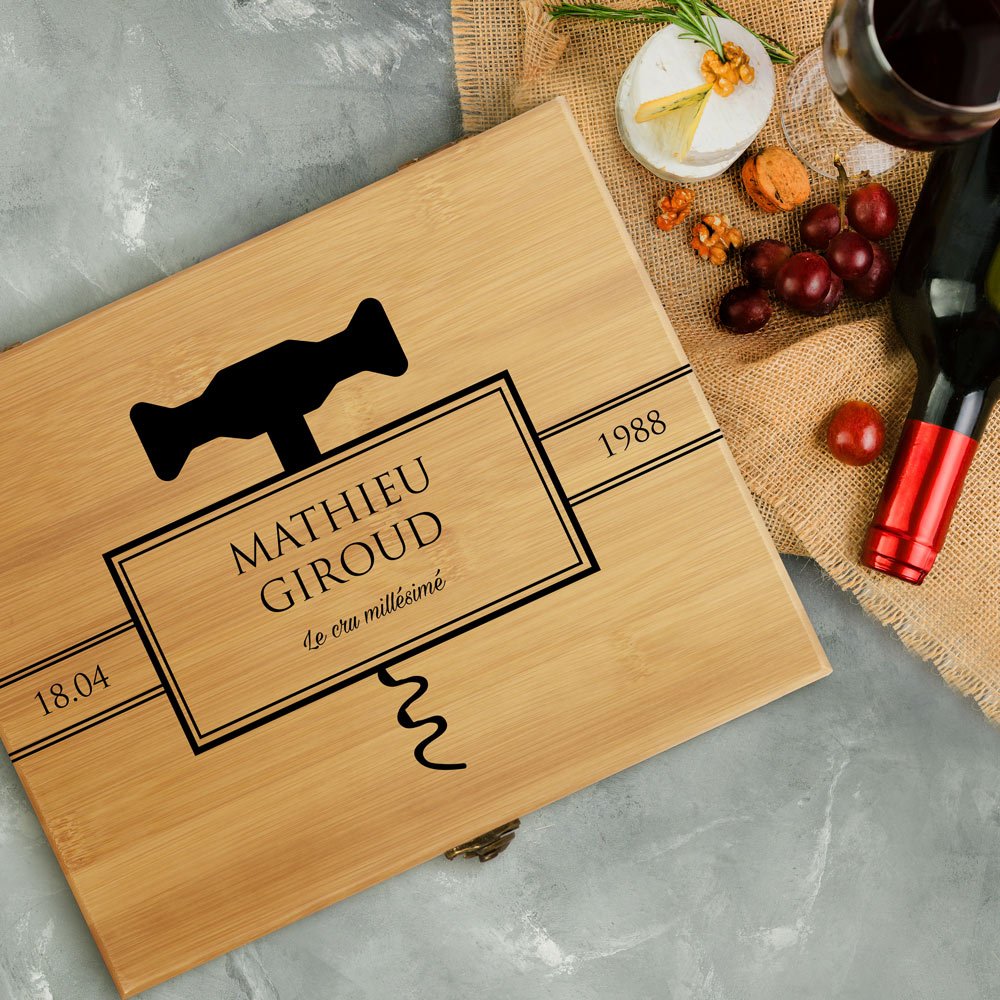 Murrano Personalized Sommelier Gift Box for Father's Birthday