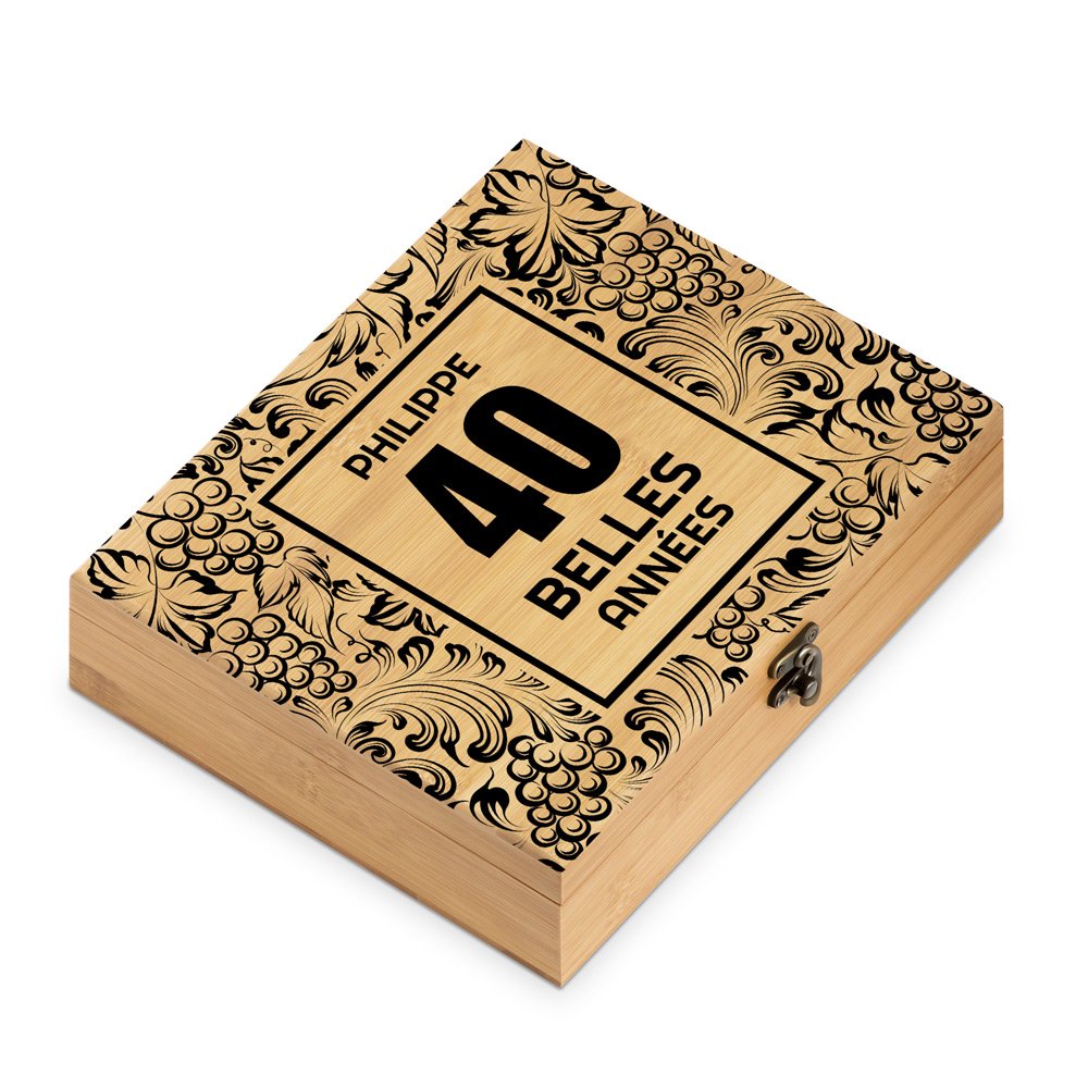 Murrano Sommelier's Kit with Custom Print for His 40th Birthday