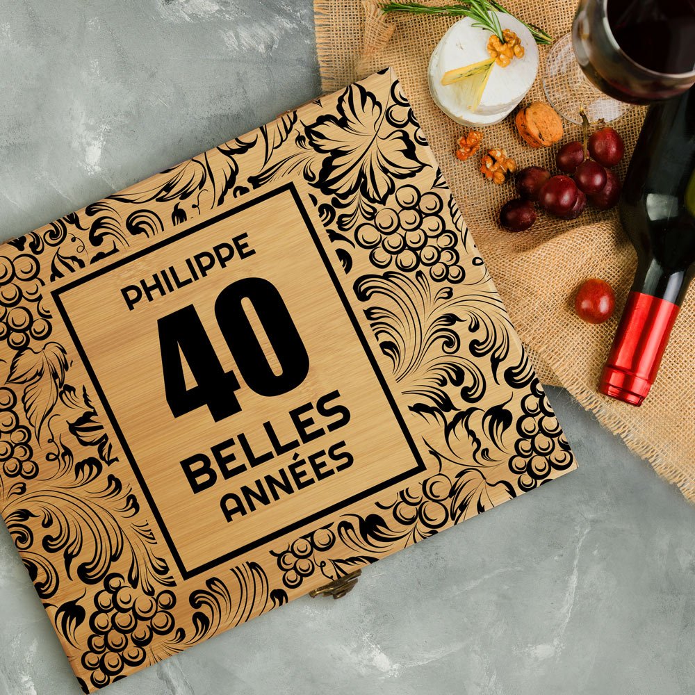Murrano Sommelier's Kit with Custom Print for His 40th Birthday