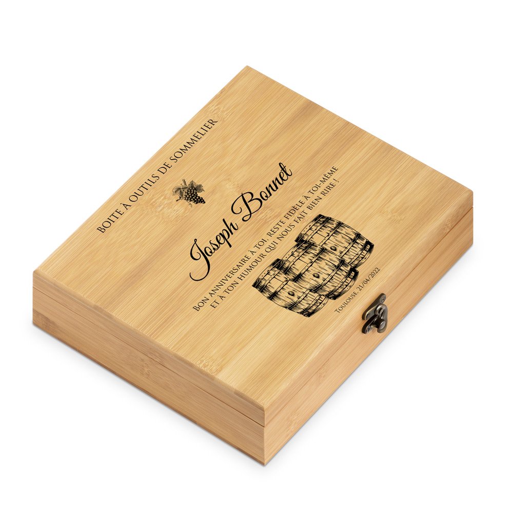 Murrano Sommelier Gift Set with Custom Print for a Colleague's Birthday