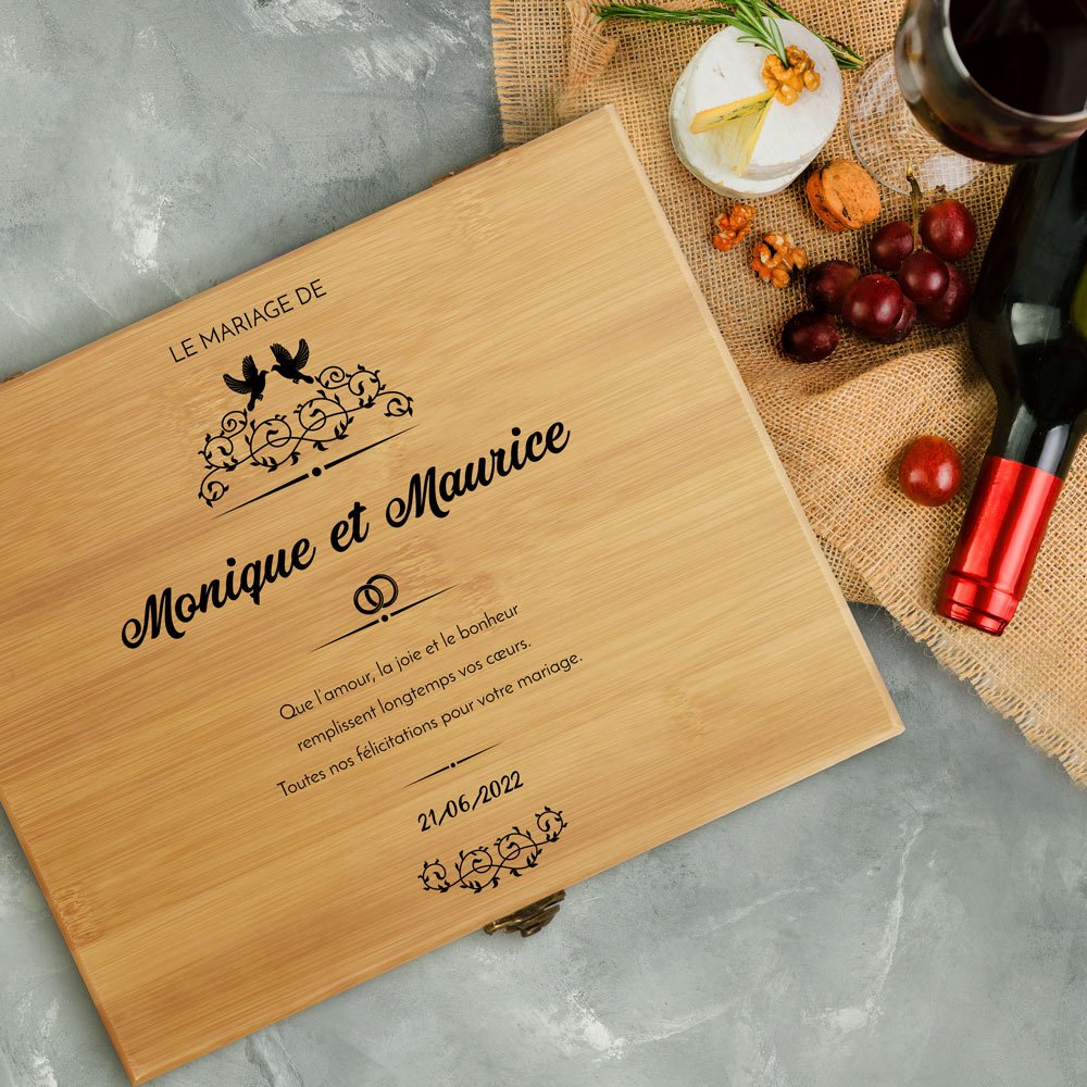 Murrano Sommelier Kit with Personalized Print for Bride and Groom