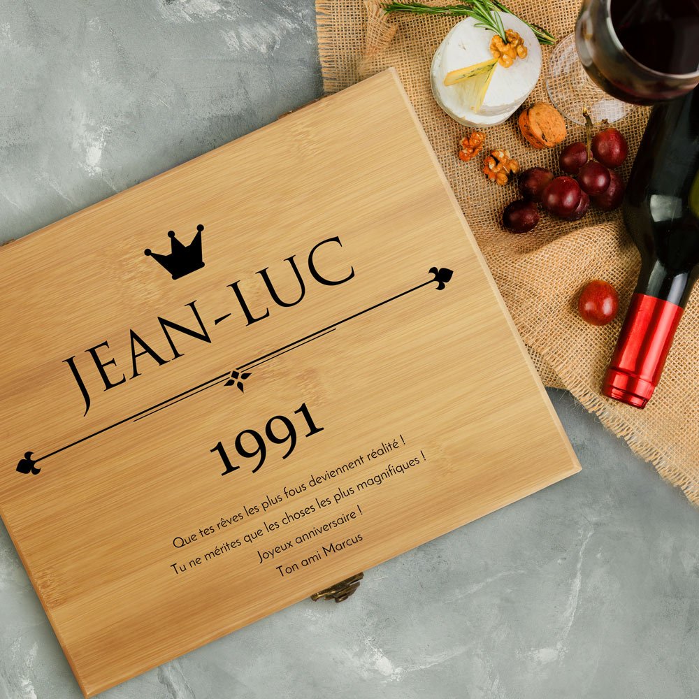Set de sumelieur personalizado Murrano para el cumpleaños de un amigo