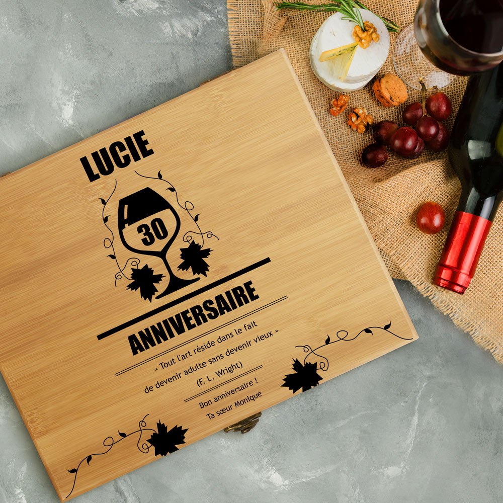 Murrano Sommelier's Kit with Custom Print for Sister's 30th Birthday