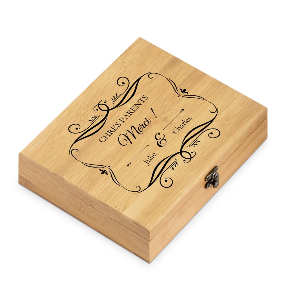 Murrano Sommelier Gift Box with Personalized Print for Parents - Wedding Thank You Gift