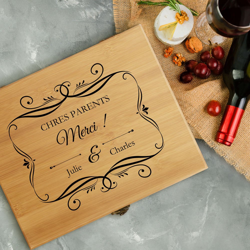 Murrano Sommelier Gift Box with Personalized Print for Parents - Wedding Thank You Gift