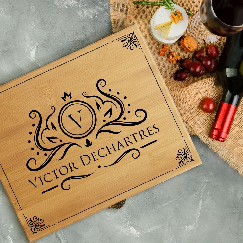 Murrano Sommelier Gift Set with Birthday Custom Print