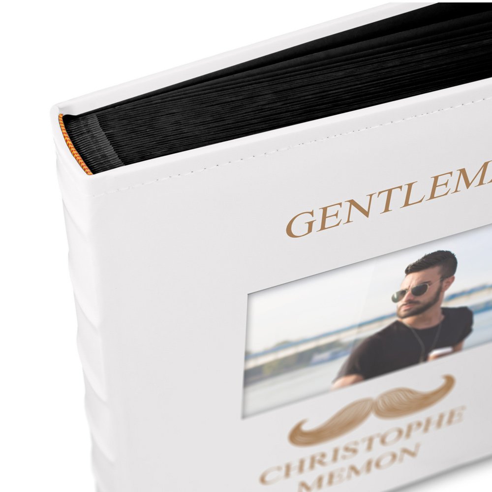 Murrano Photo Album with Window and Personalized Print for Him