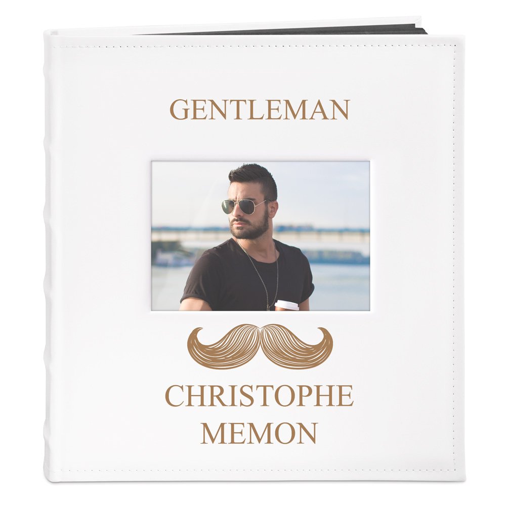 Murrano Photo Album with Window and Personalized Print for Him