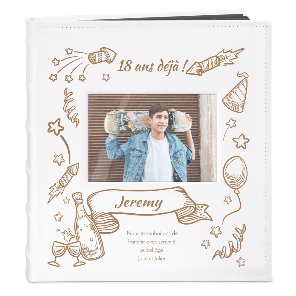Murrano Photo Album with Window for Men's 18th Birthday
