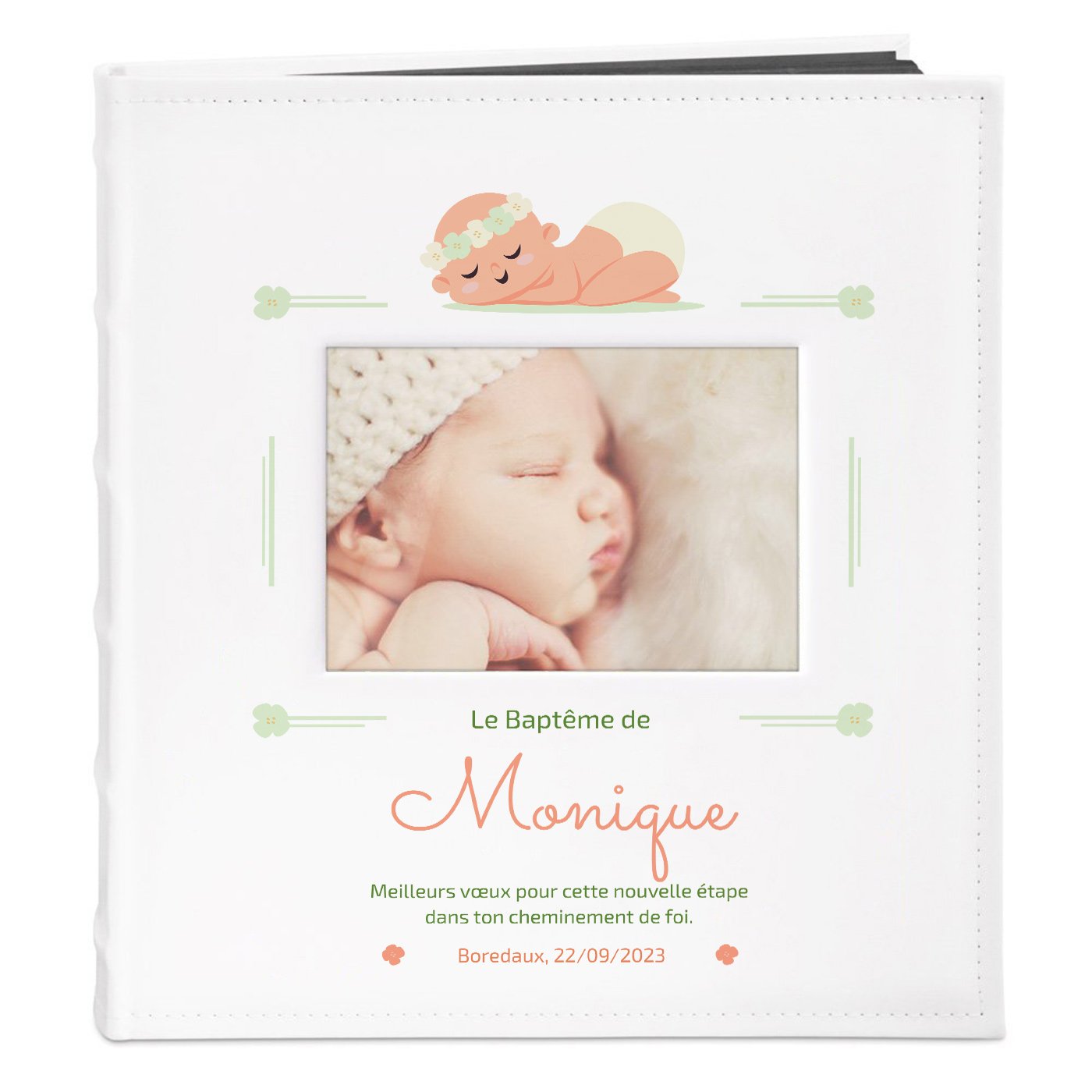 Murrano Personalized Photo Album for Baby Girl's Baptism
