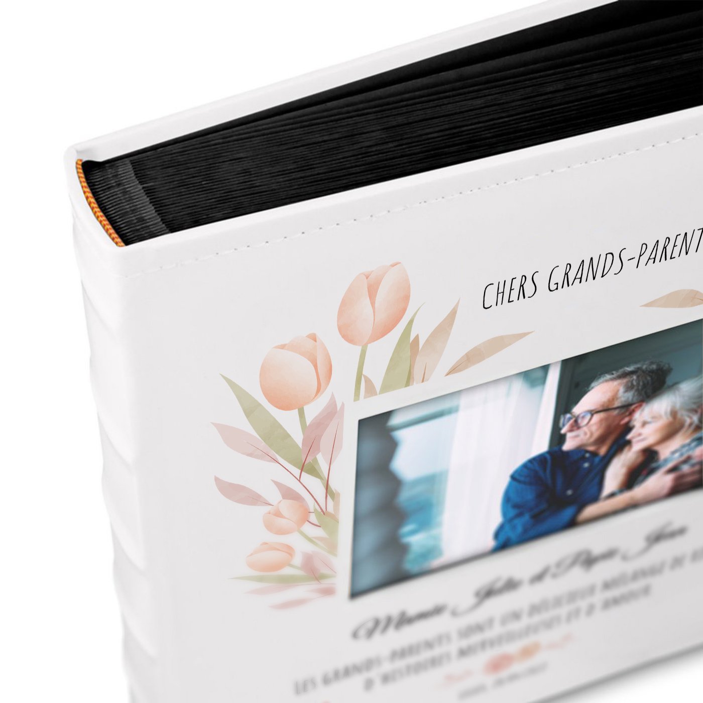 Murrano Personalized Photo Album with Window for Grandparents Wedding Memory