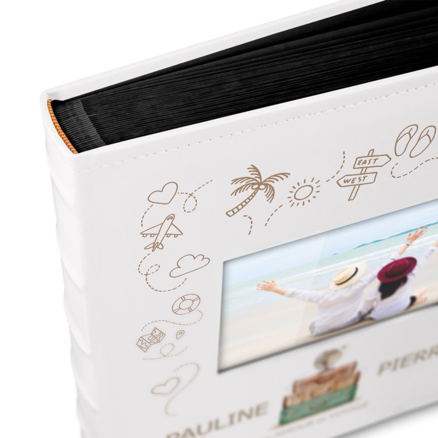 Murrano Personalized Photo Album with Window for Travelers