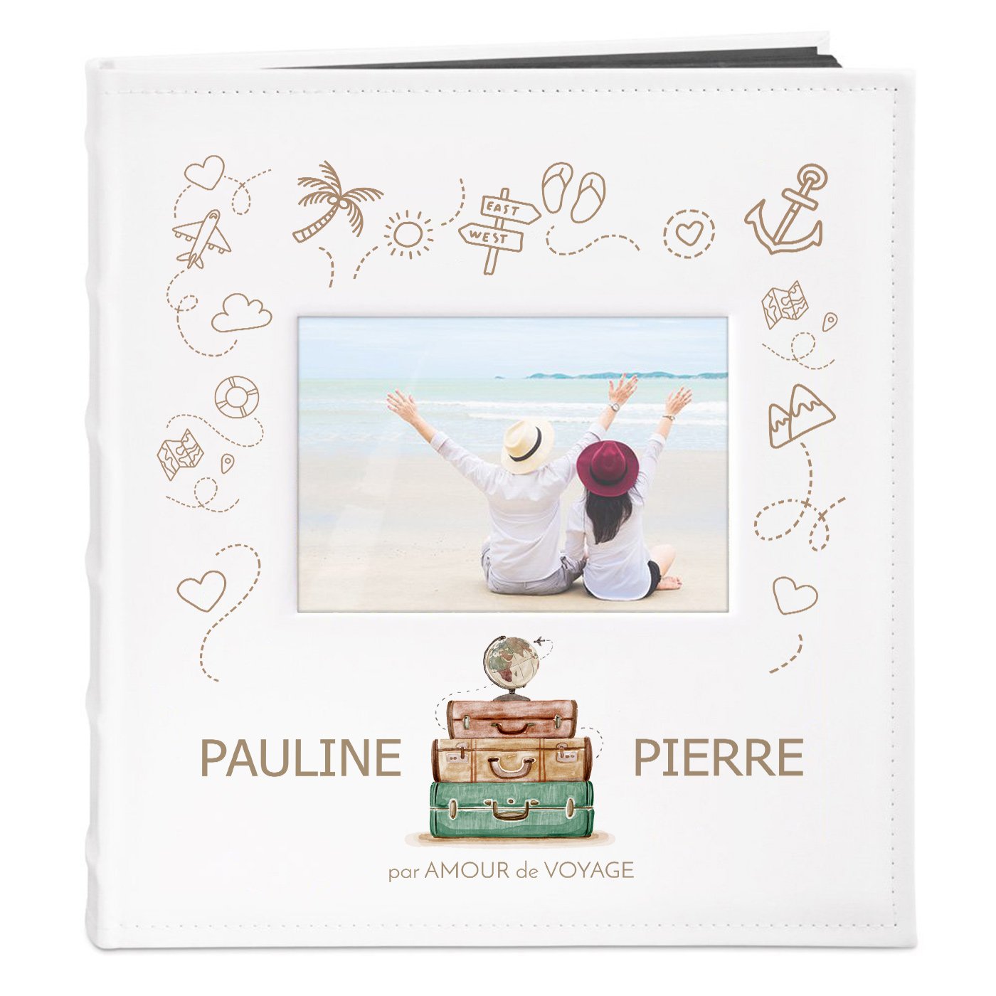 Murrano Personalized Photo Album with Window for Travelers
