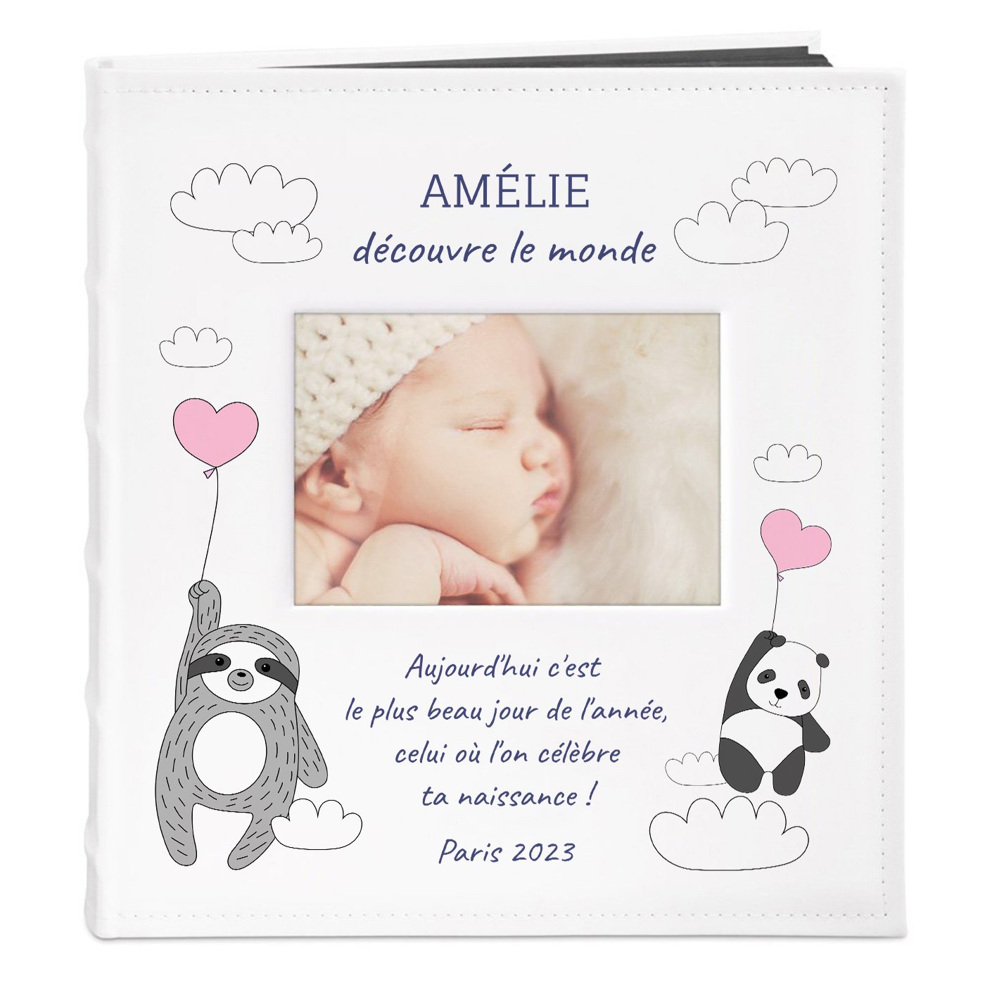 Murrano Personalized Photo Album with Window for Newborn