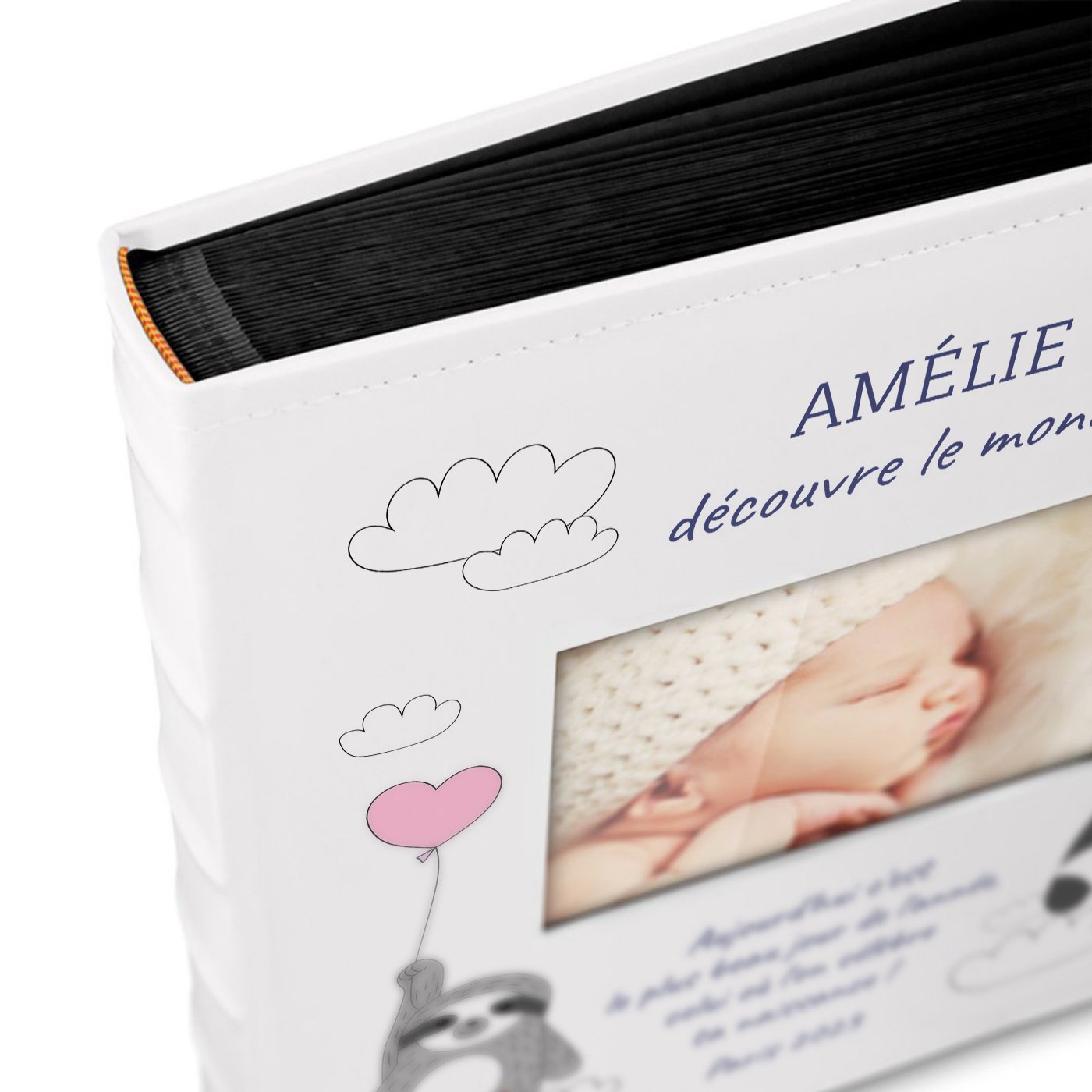 Murrano Personalized Photo Album with Window for Newborn