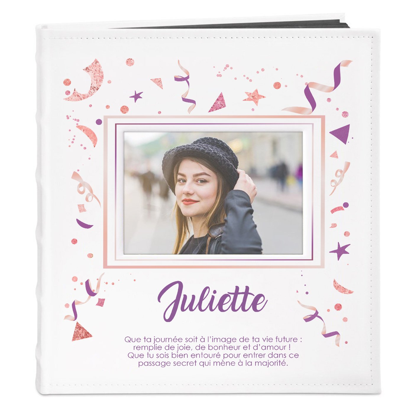 Murrano Personalized Photo Album with Window for 18th Birthday Girl