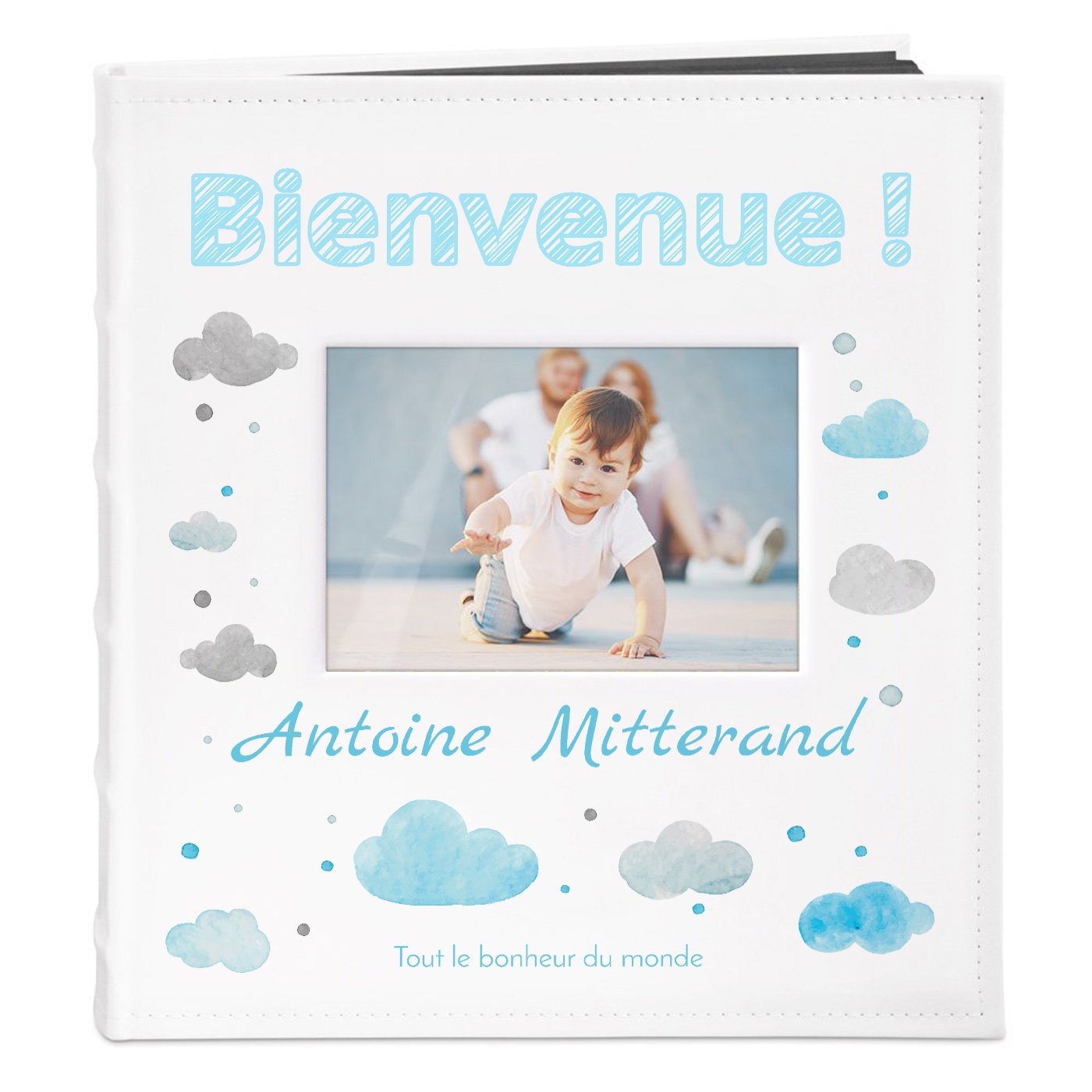 Murrano Personalized Photo Album for Newborn Boy