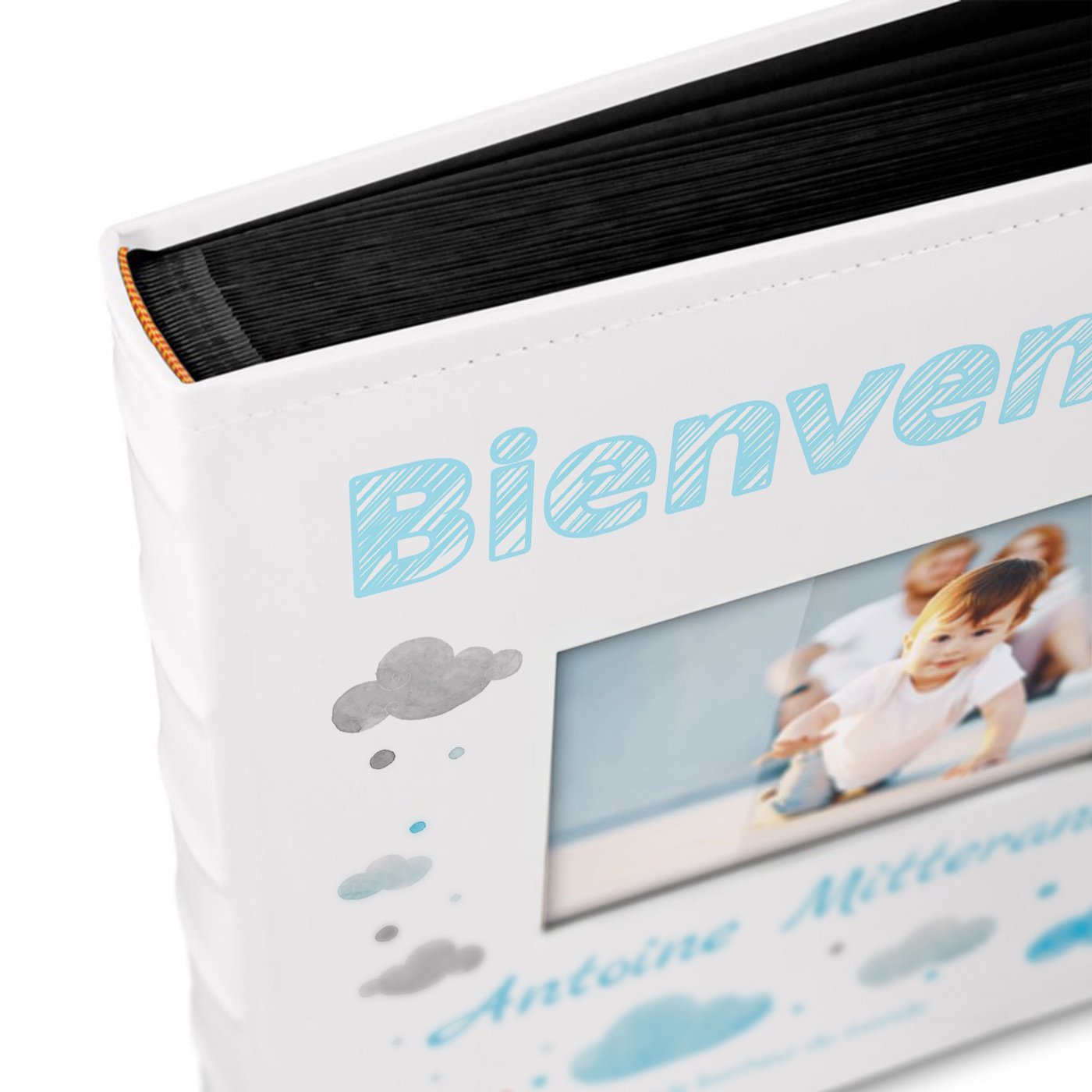 Murrano Personalized Photo Album for Newborn Boy