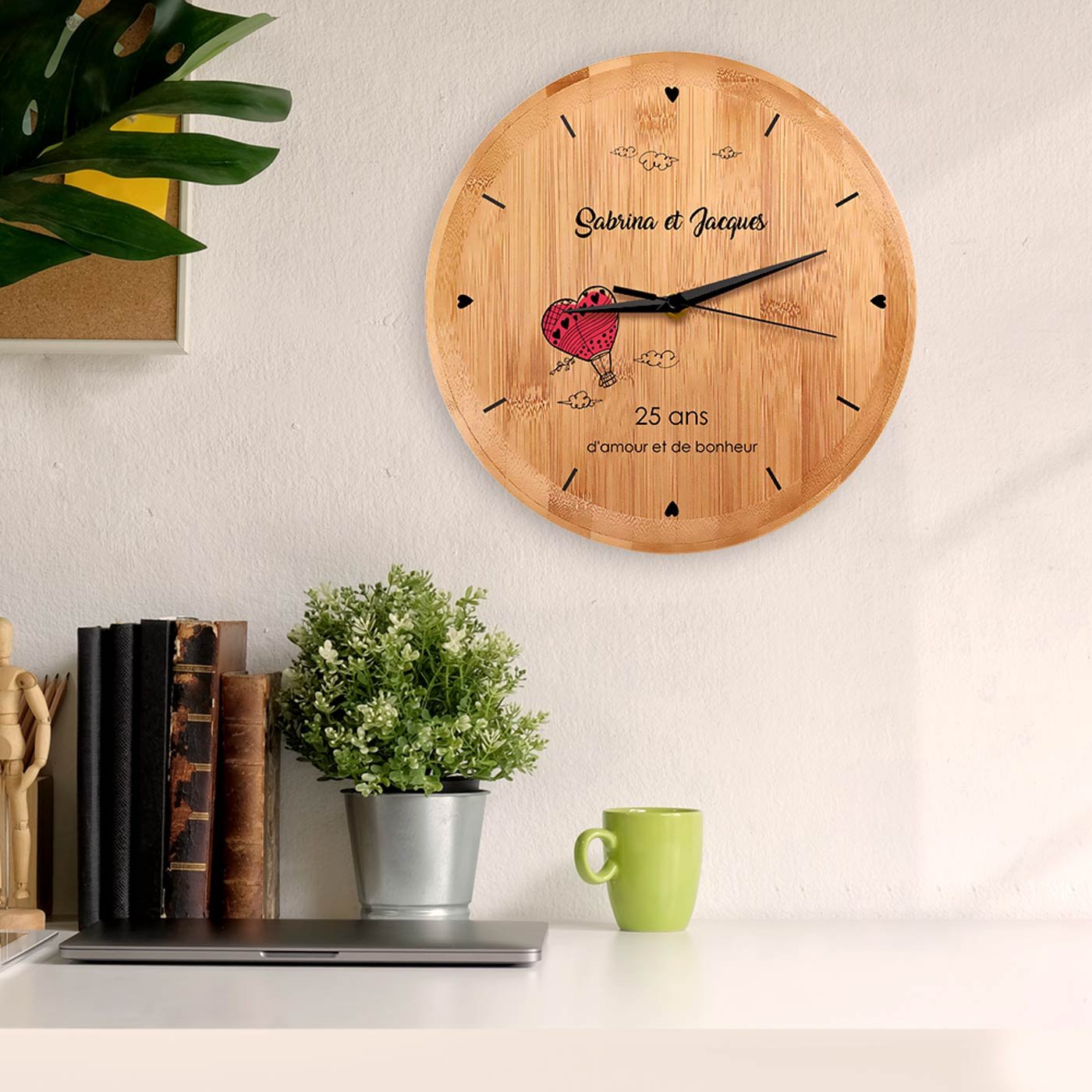 Murrano Personalized Wall Clock for Couples