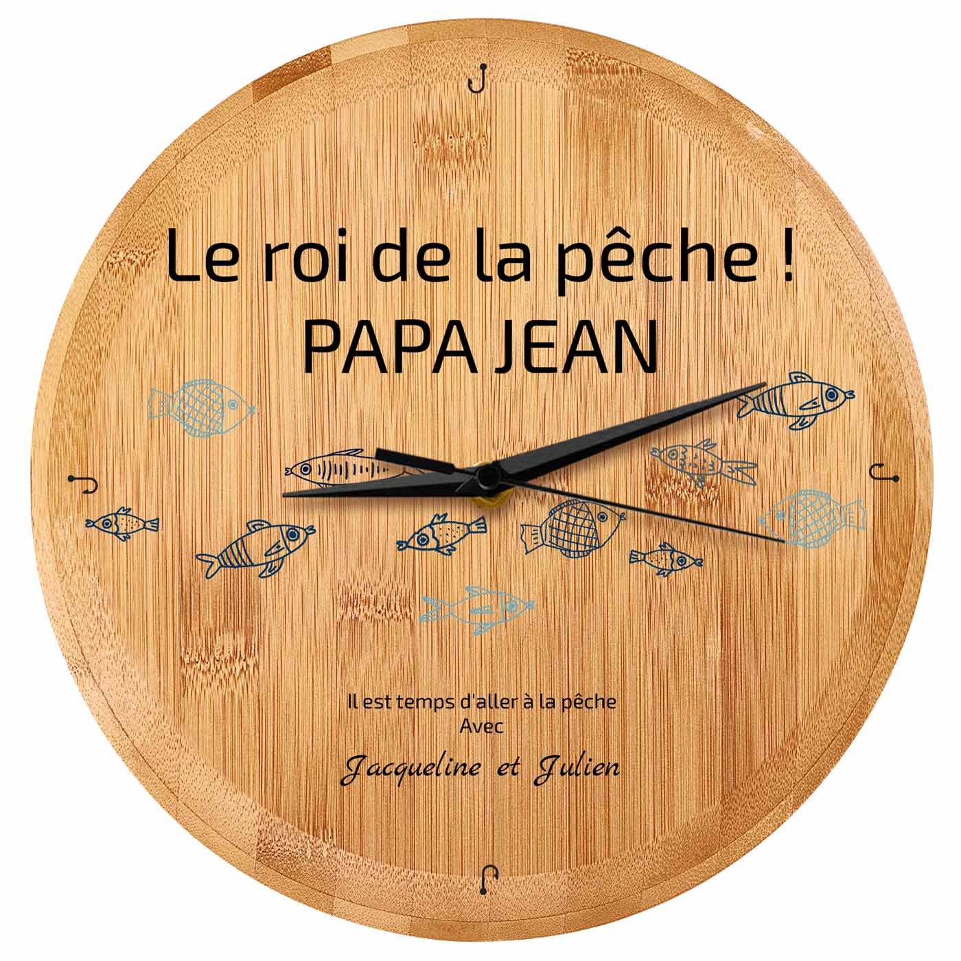 Reloj de pared personalizado Murrano para papá pescador