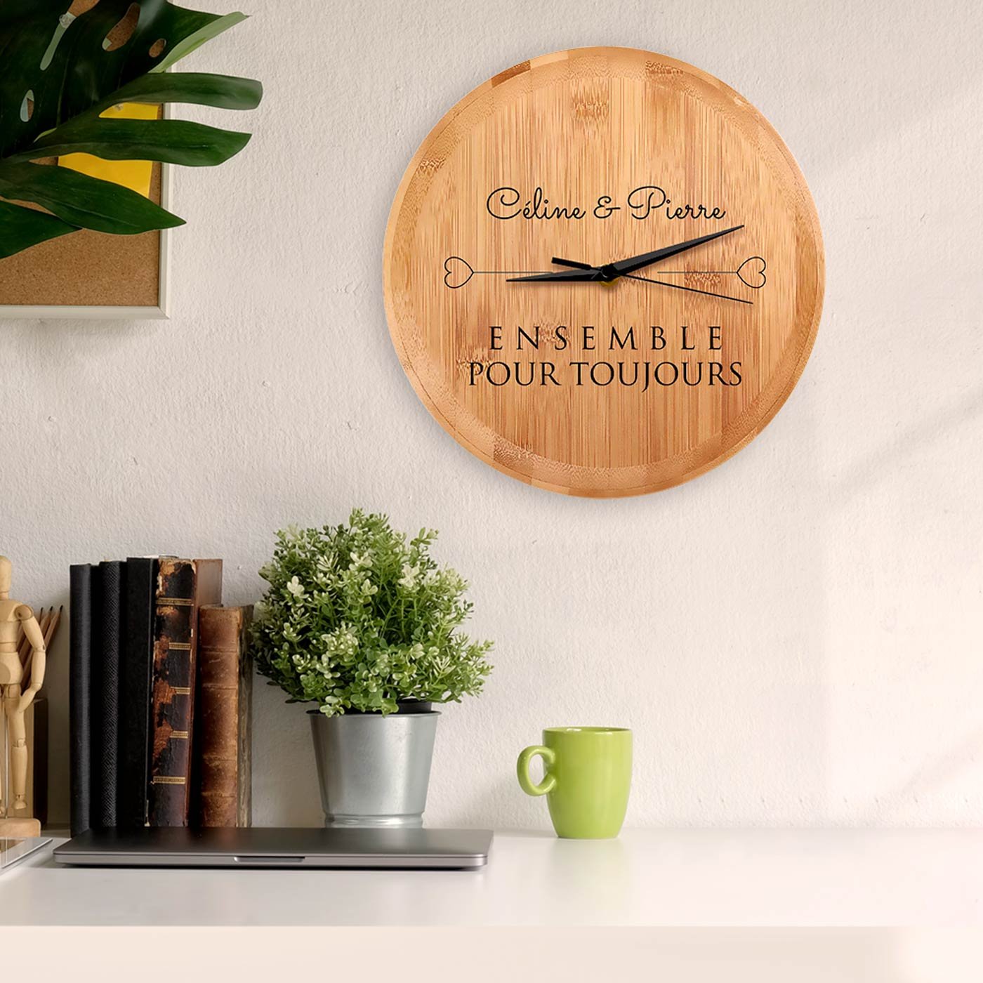 Reloj de pared personalizado Murrano para padres, abuelos y amigos