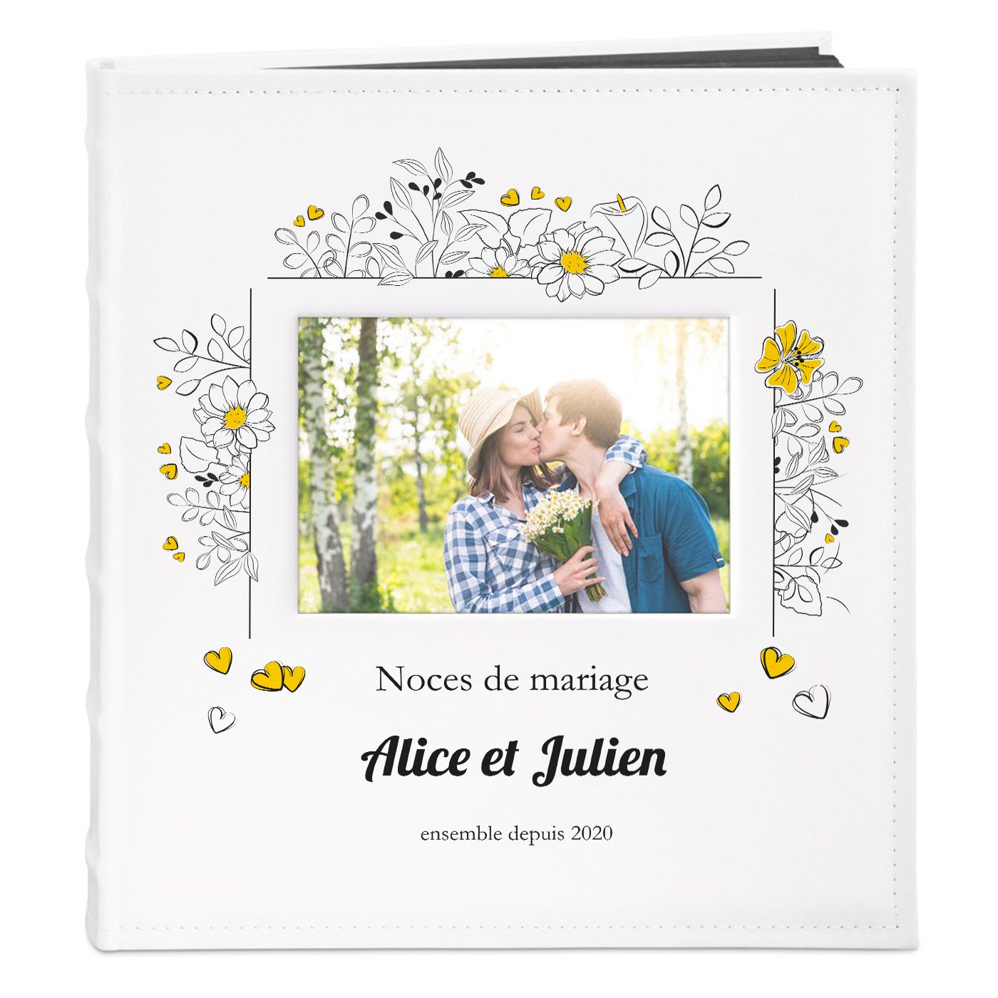 Murrano Personalized Photo Album with Window for 10th Wedding Anniversary