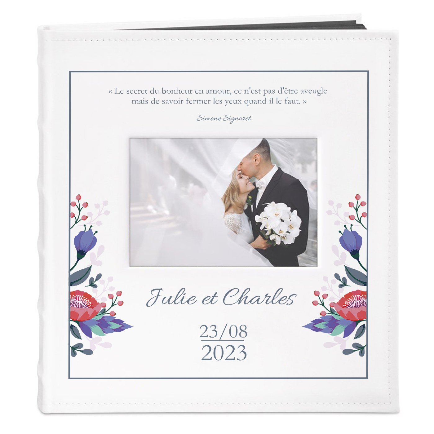 Murrano Personalized Photo Album with Window for Newlyweds