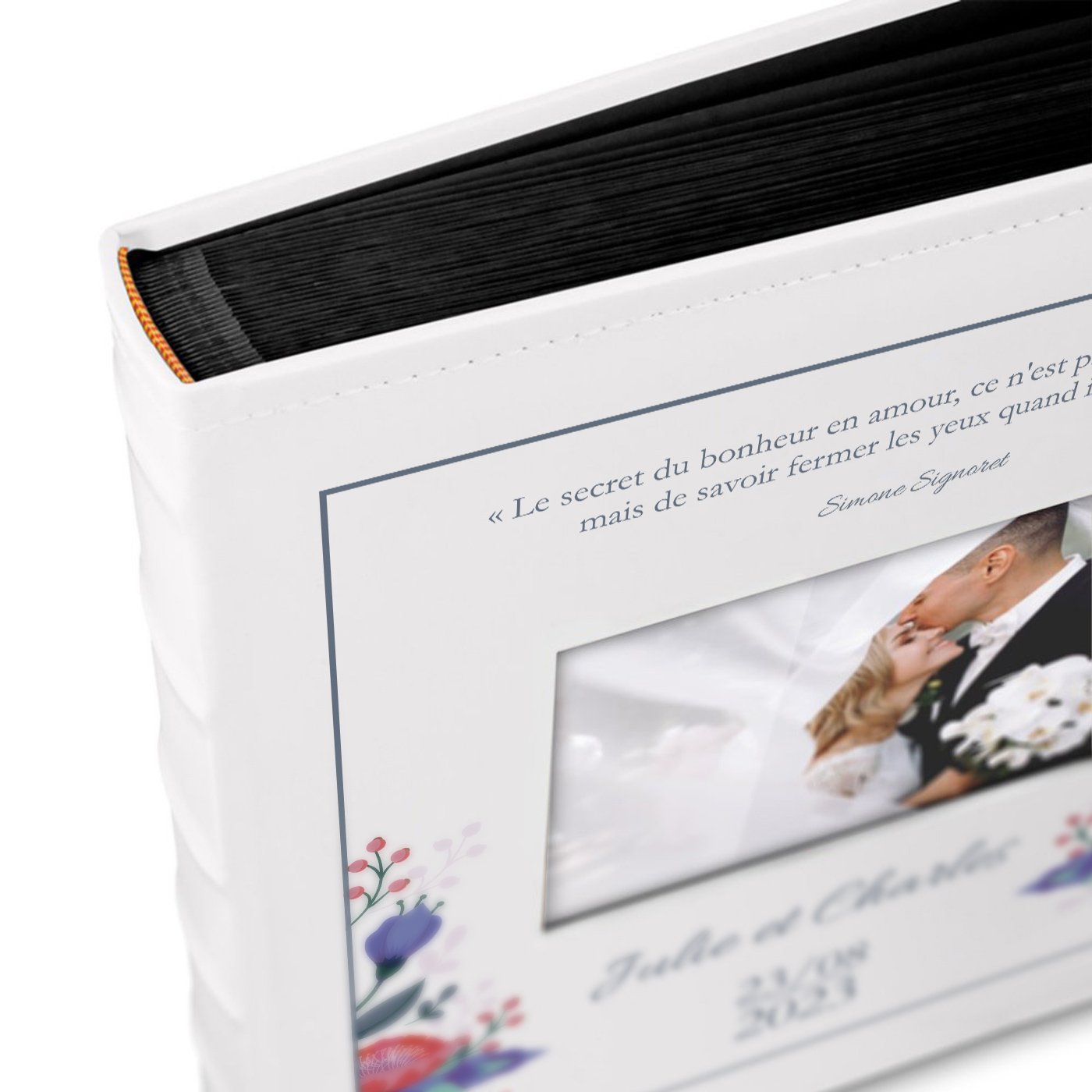 Murrano Personalized Photo Album with Window for Newlyweds