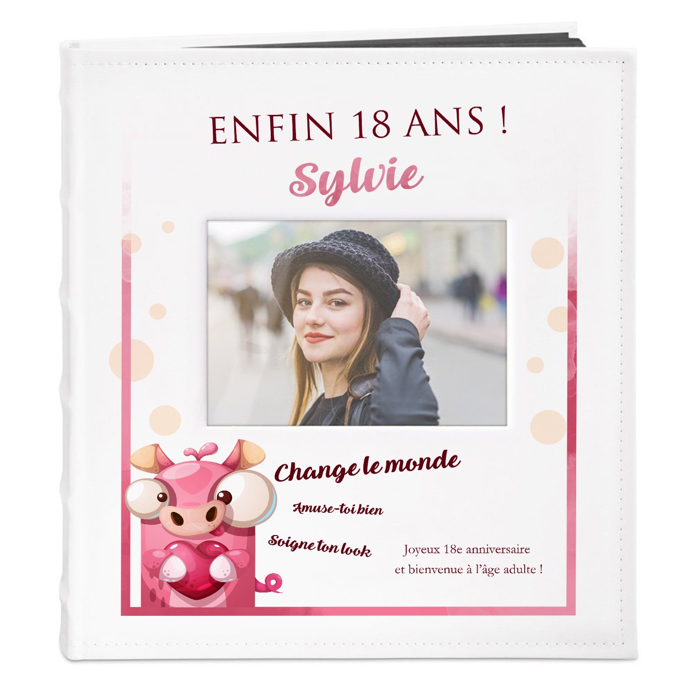Murrano Personalized Photo Album with Window for 18th Birthday Girl