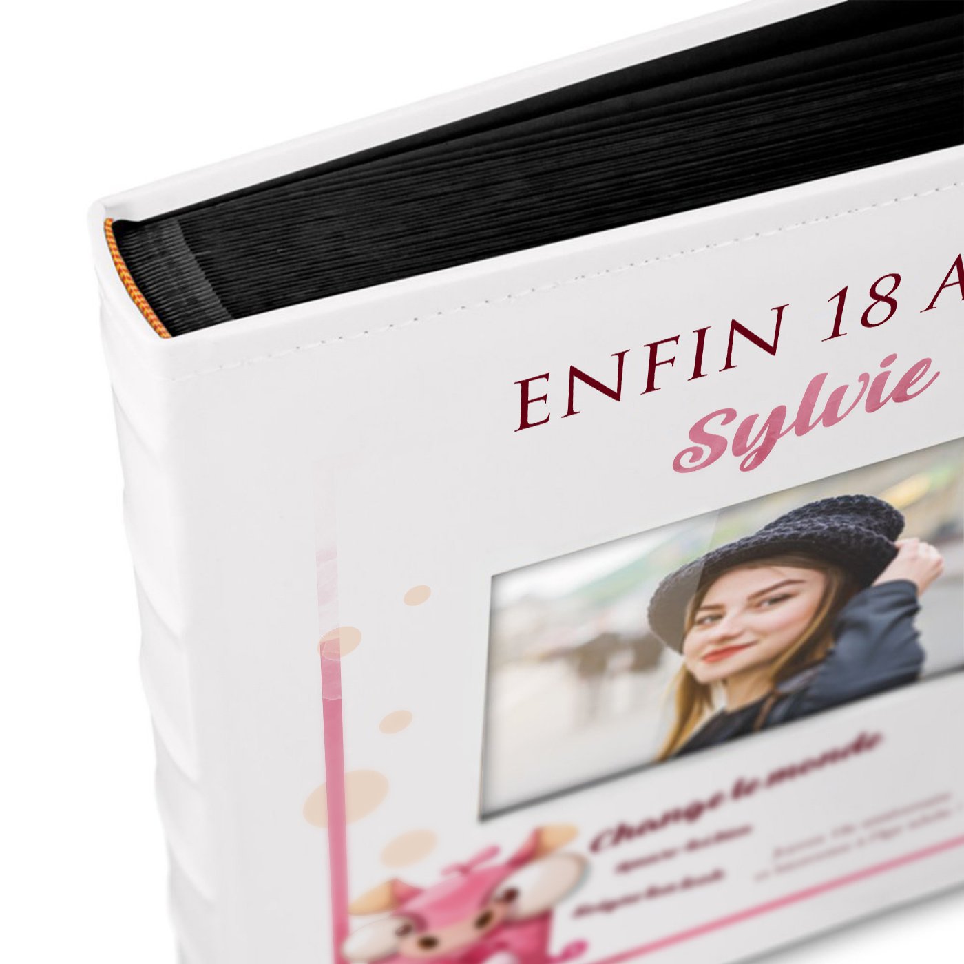 Murrano Personalized Photo Album with Window for 18th Birthday Girl