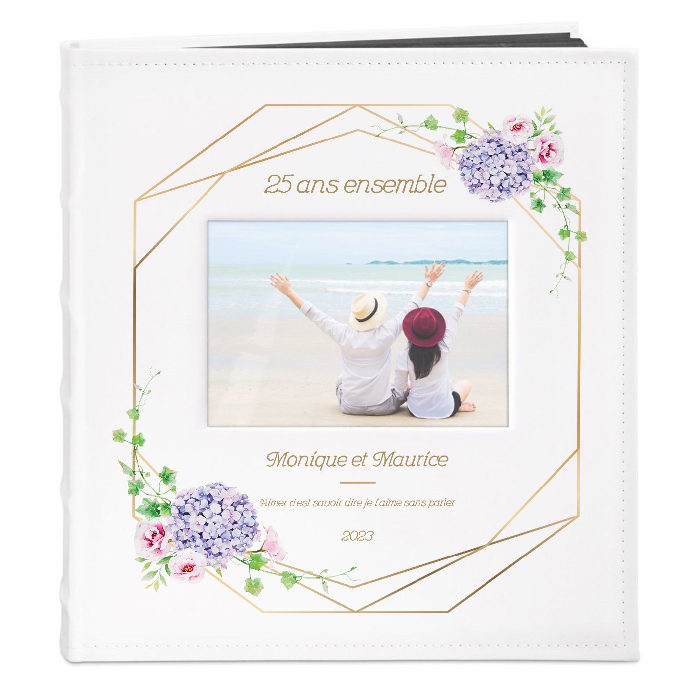 Álbum de fotos personalizado Murrano para el 25º aniversario de boda