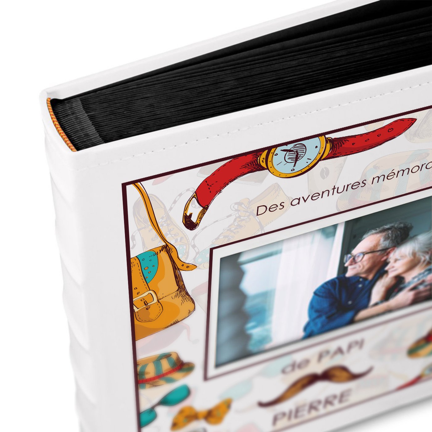 Murrano Personalized Photo Album with Window for Granddad Adventurer
