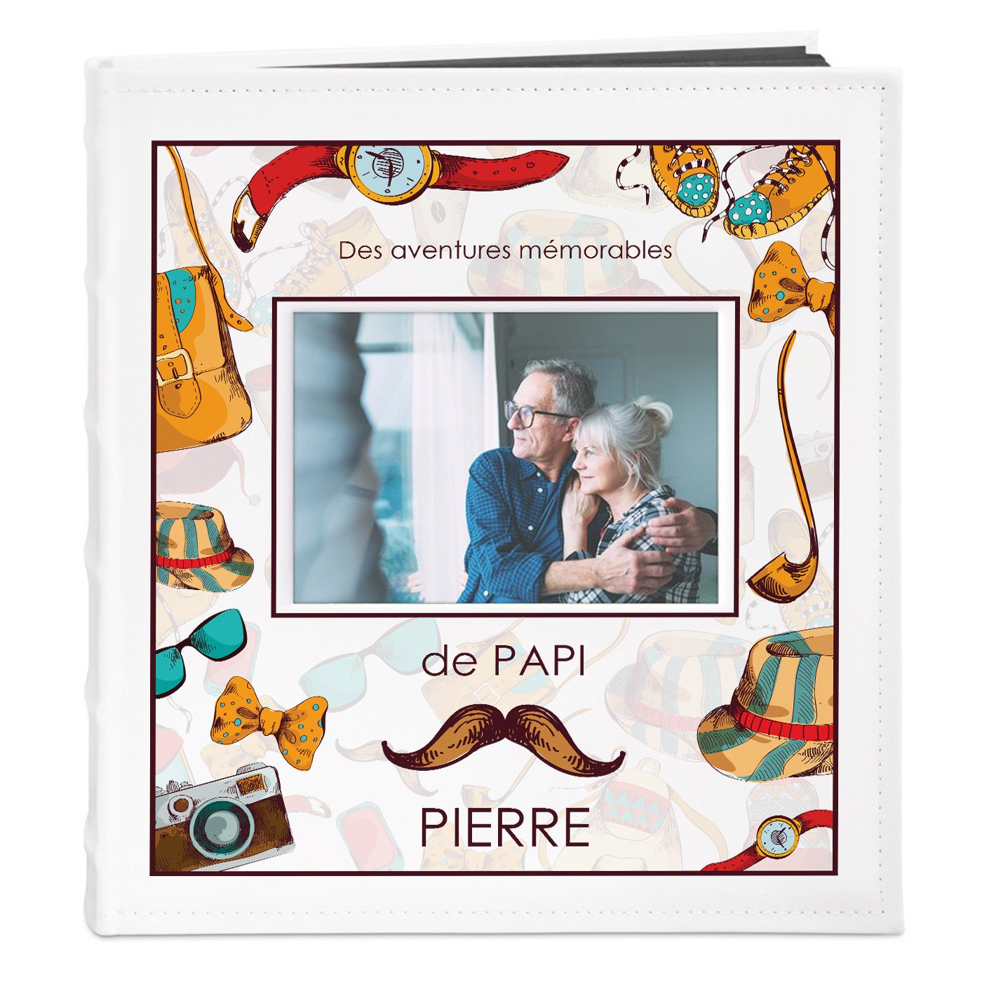 Murrano Personalized Photo Album with Window for Granddad Adventurer
